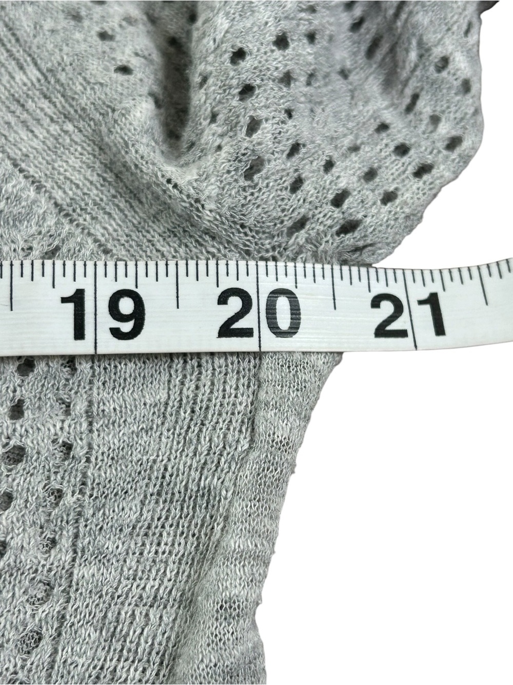 REBECCA TAYLOR Gray Open Knit Pointelle Sweater Sz L Quiet Luxury - Picture 11 of 11